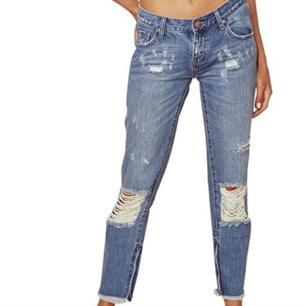One teaspoon freebirds distressed rigid skinny leg jeans
